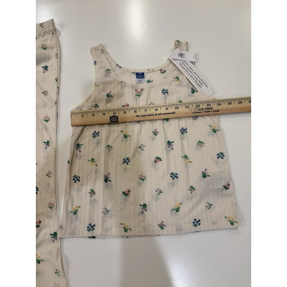 Old‎ Navy girls XL 12-14 Tank Pajama set With Pants Floral Lightweight